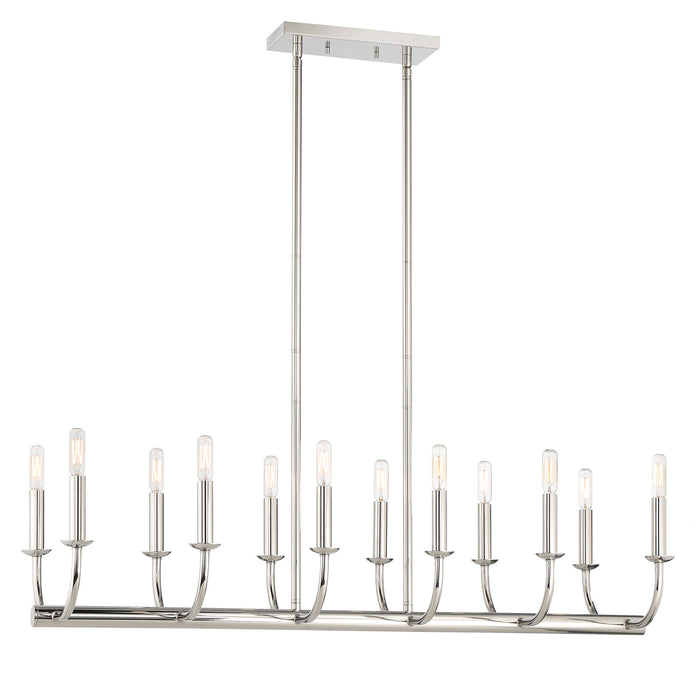 Crystorama BAI-A2112-PN 12 Light Chandelier, Polished Nickel