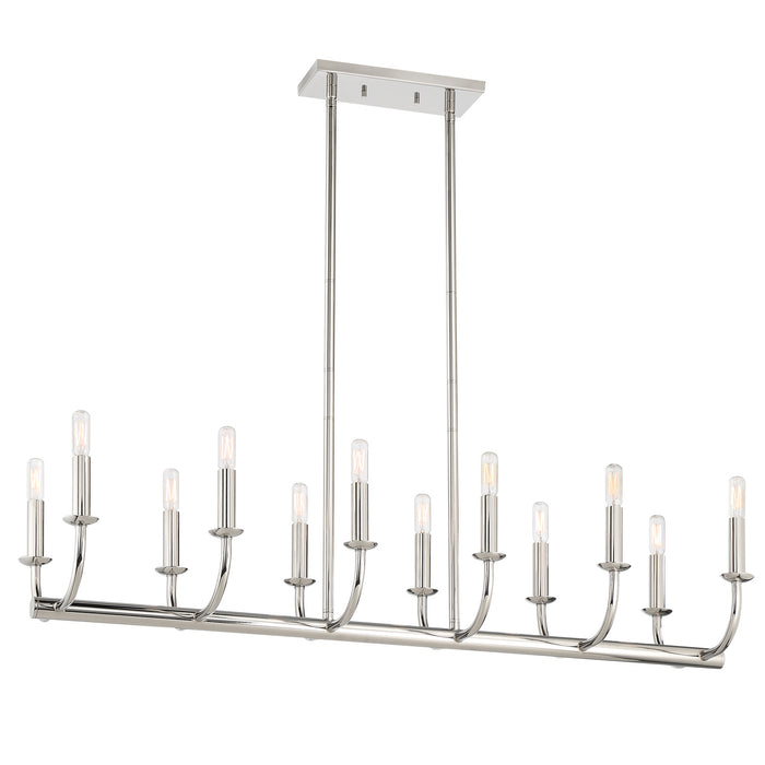 Crystorama BAI-A2112-PN 12 Light Chandelier, Polished Nickel