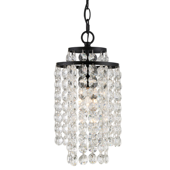 Crystorama GAB-B7301-MK One Light Chandelier, Matte Black