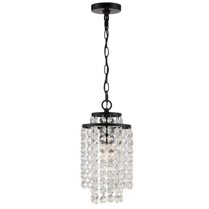 Crystorama GAB-B7301-MK One Light Chandelier, Matte Black