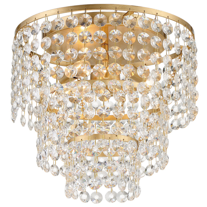 Crystorama GAB-B7303-GA Three Light Flush Mount, Antique Gold