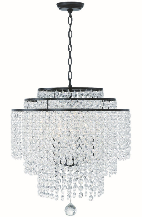 Crystorama GAB-B7305-MK Six Light Chandelier, Matte Black