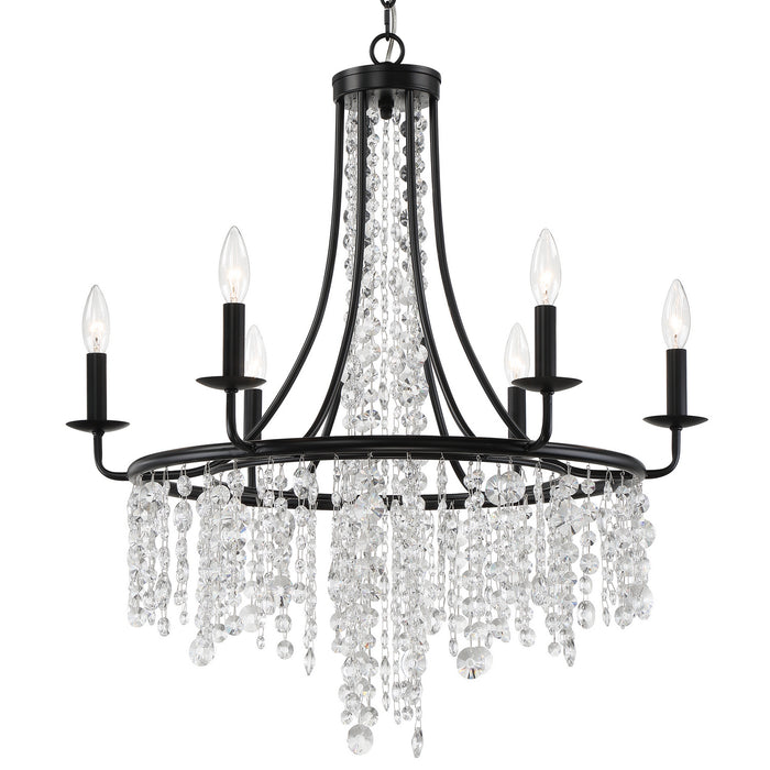 Crystorama GAB-B7306-MK Six Light Chandelier, Matte Black