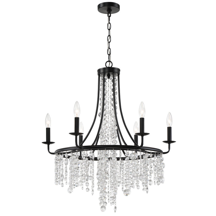 Crystorama GAB-B7306-MK Six Light Chandelier, Matte Black
