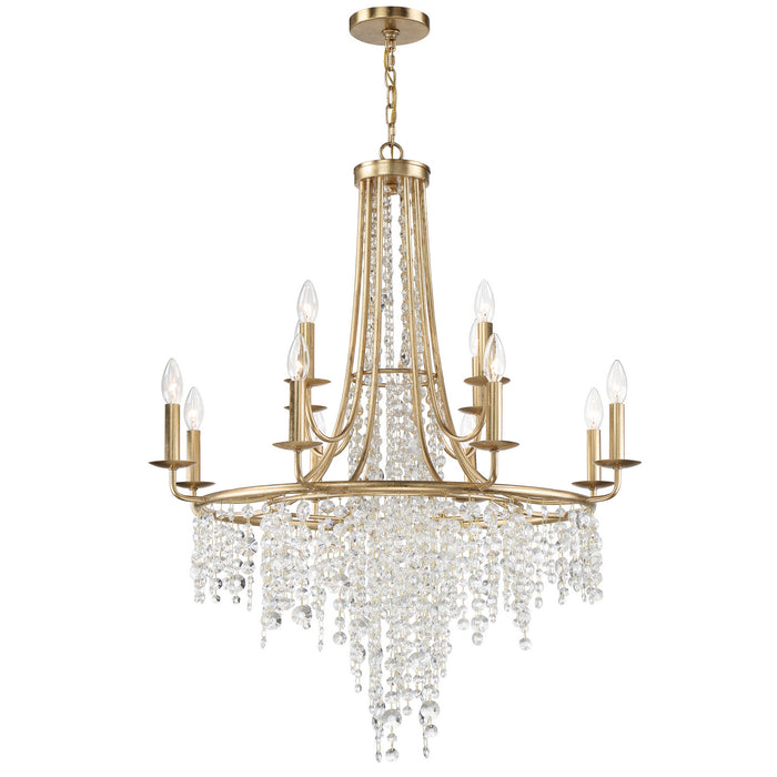 Crystorama GAB-B7312-GA 12 Light Chandelier, Antique Gold