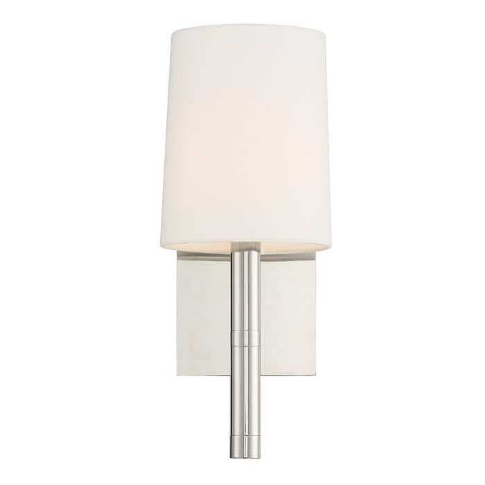 Crystorama WES-9901-PN One Light Wall Sconce, Polished Nickel