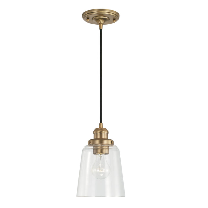 Capital Lighting 3718AD-135 One Light Pendant, Aged Brass