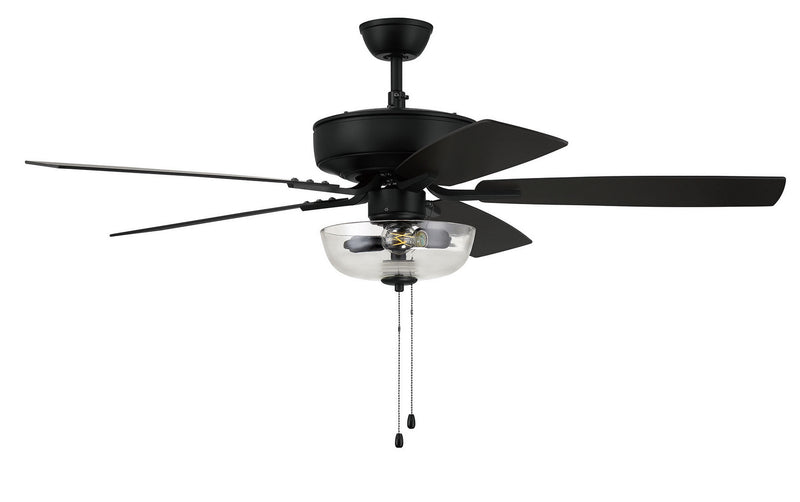 Craftmade P101FB5-52FBGW 52"Ceiling Fan, Flat Black