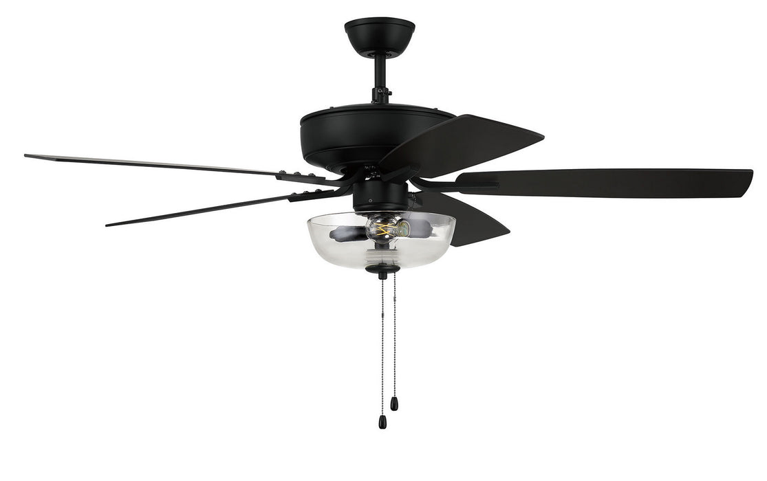 Craftmade P101FB5-52FBGW 52"Ceiling Fan, Flat Black