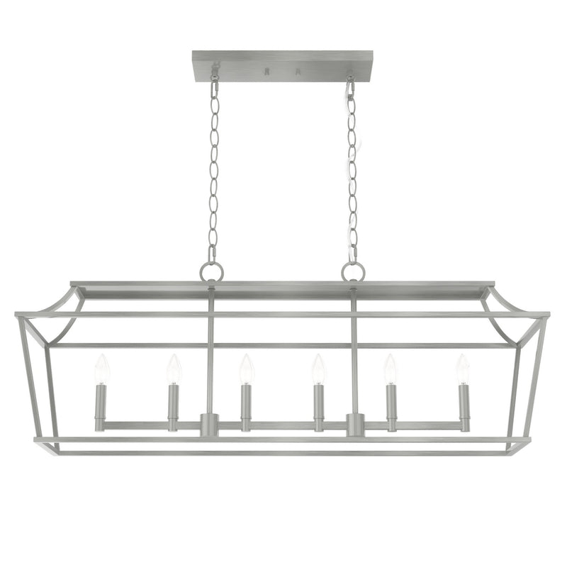 Hunter 19079 Six Light Chandelier, Brushed Nickel