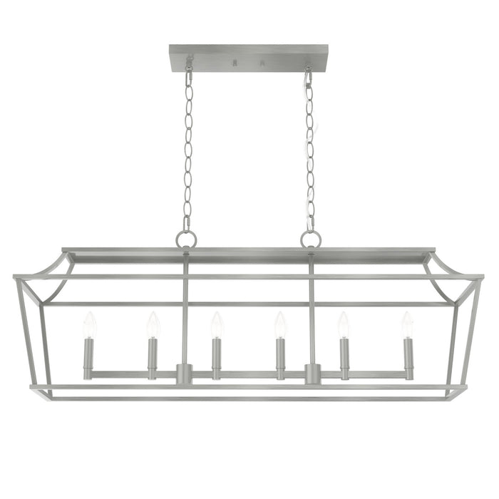 Hunter 19079 Six Light Chandelier, Brushed Nickel