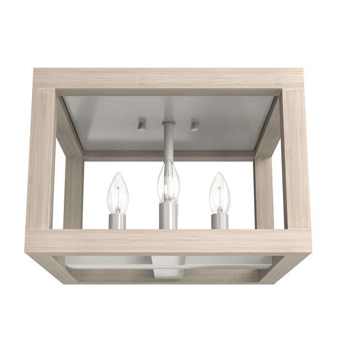 Hunter 19089 Four Light Flush Mount, Brushed Nickel