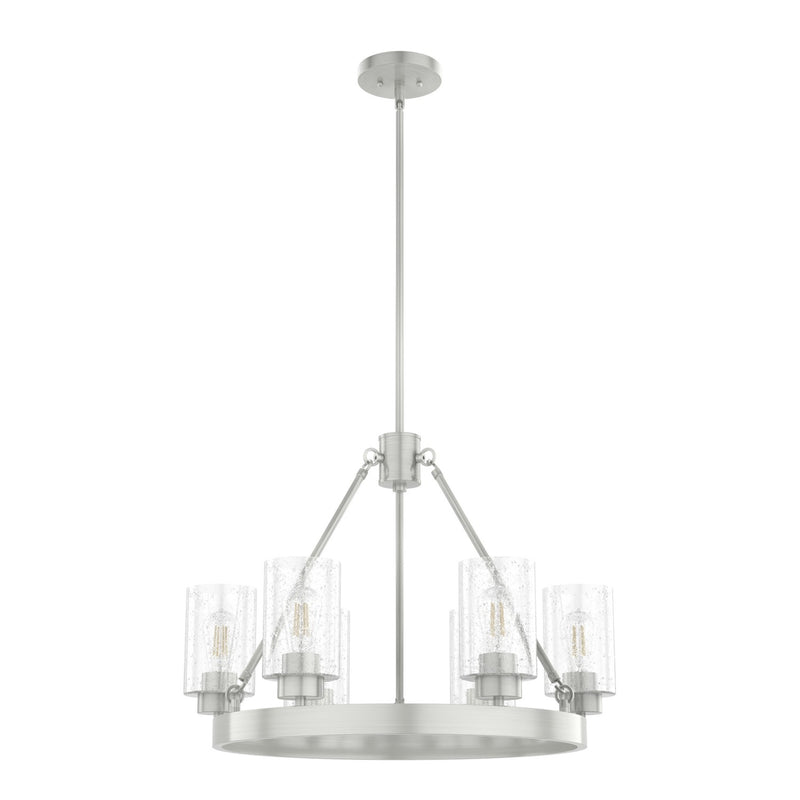Hunter 19161 Six Light Chandelier, Brushed Nickel