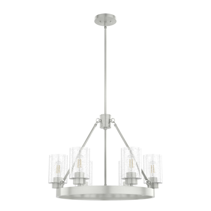 Hunter 19161 Six Light Chandelier, Brushed Nickel