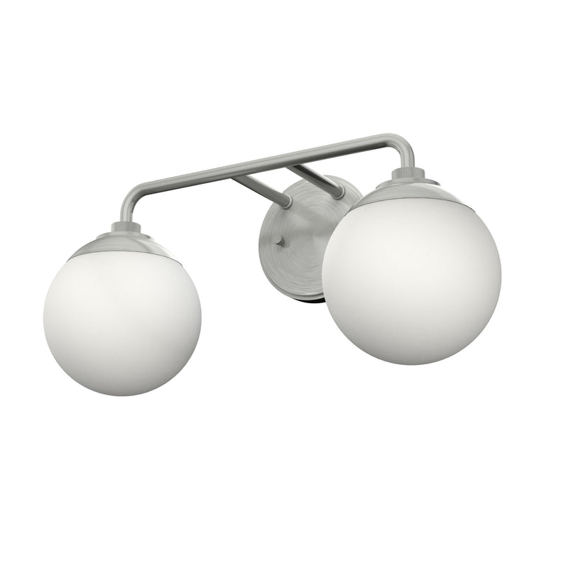 Hunter 19168 Two Light Bathroom Vanity, Brushed Nickel