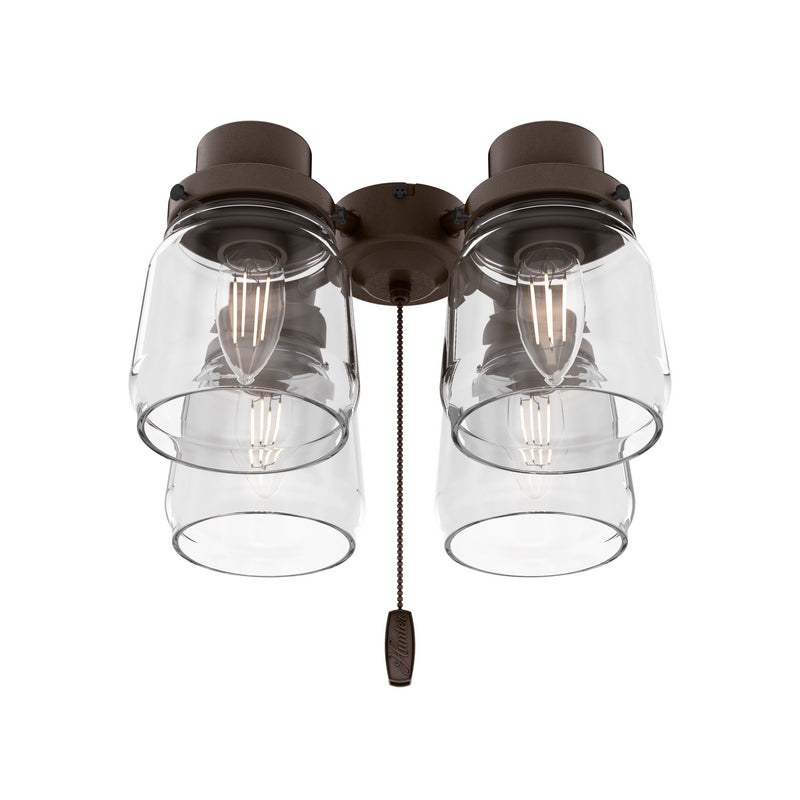 Hunter 99385 Four Light Fitter, Chestnut Brown