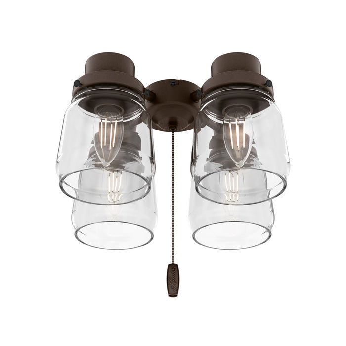Hunter 99385 Four Light Fitter, Chestnut Brown