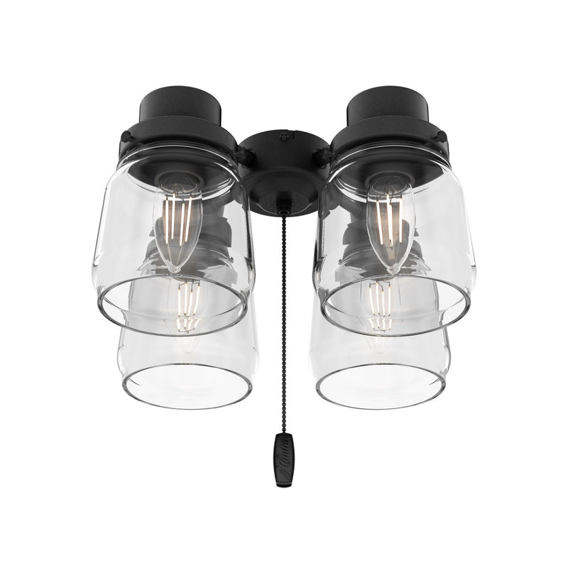 Hunter 99386 Four Light Fitter, Matte Black