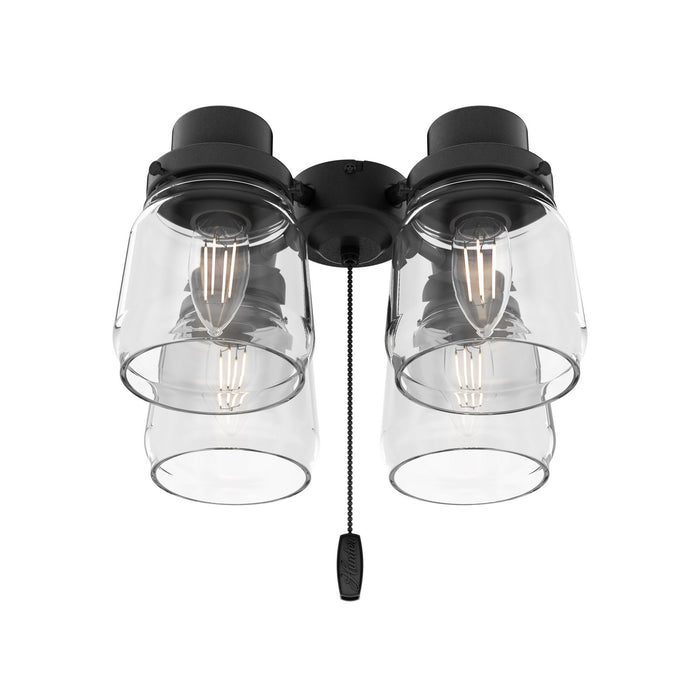 Hunter 99386 Four Light Fitter, Matte Black