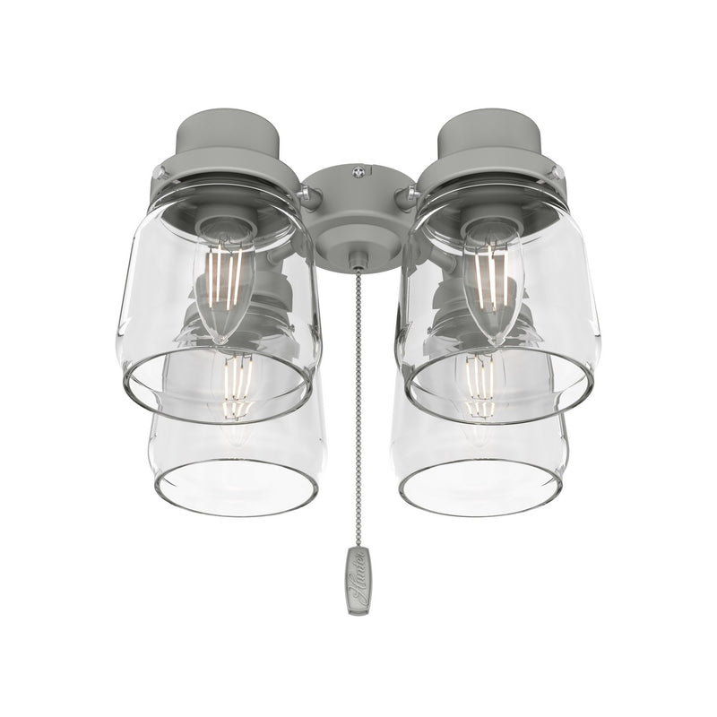 Hunter 99387 Four Light Fitter, Matte Silver
