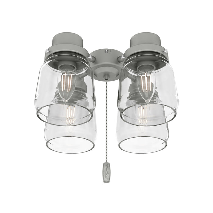 Hunter 99387 Four Light Fitter, Matte Silver