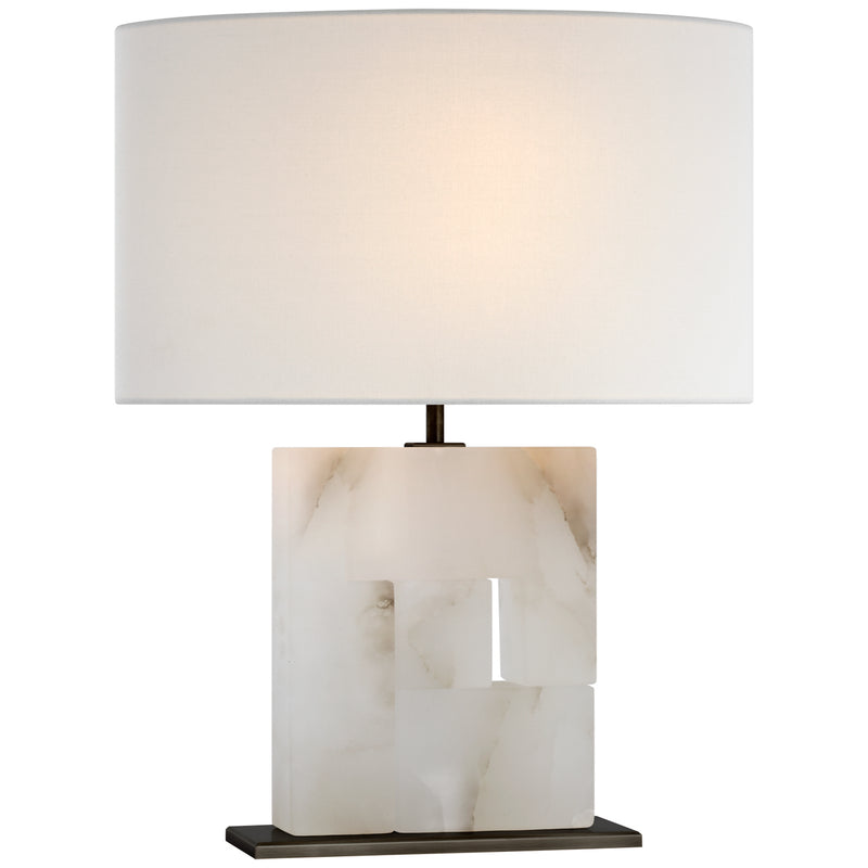 Visual Comfort Signature S 3925ALB/BZ-L LED Table Lamp, Alabaster and Bronze