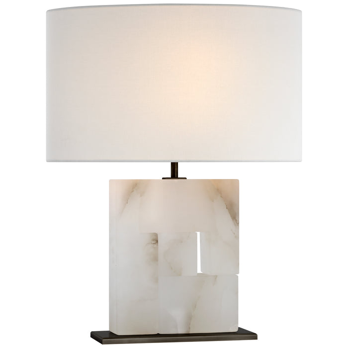 Visual Comfort Signature S 3925ALB/BZ-L LED Table Lamp, Alabaster and Bronze