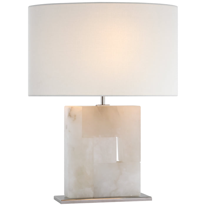 Visual Comfort Signature S 3925ALB/PN-L LED Table Lamp, Alabaster and Polished Nickel