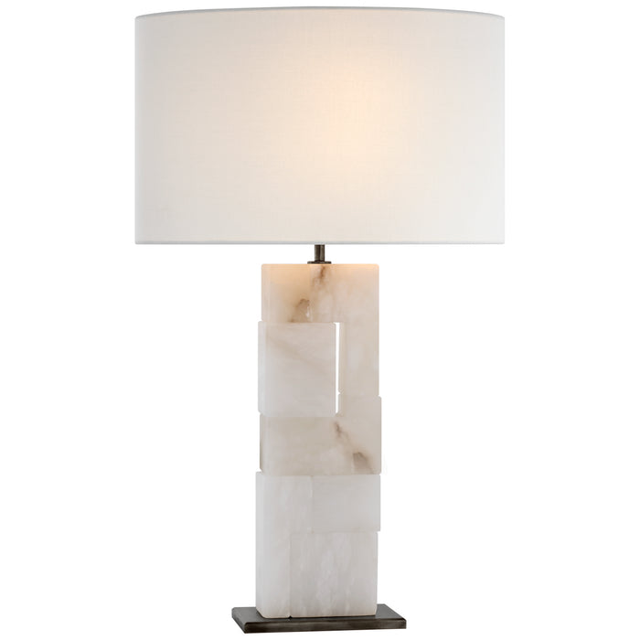Visual Comfort Signature S 3926ALB/BZ-L LED Table Lamp, Alabaster and Bronze