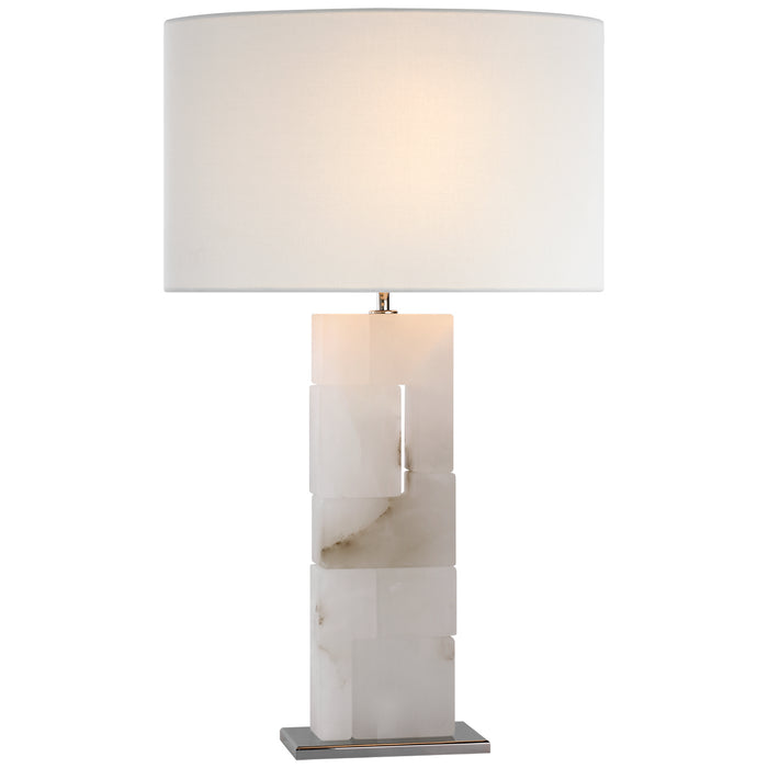 Visual Comfort Signature S 3926ALB/PN-L LED Table Lamp, Alabaster and Polished Nickel