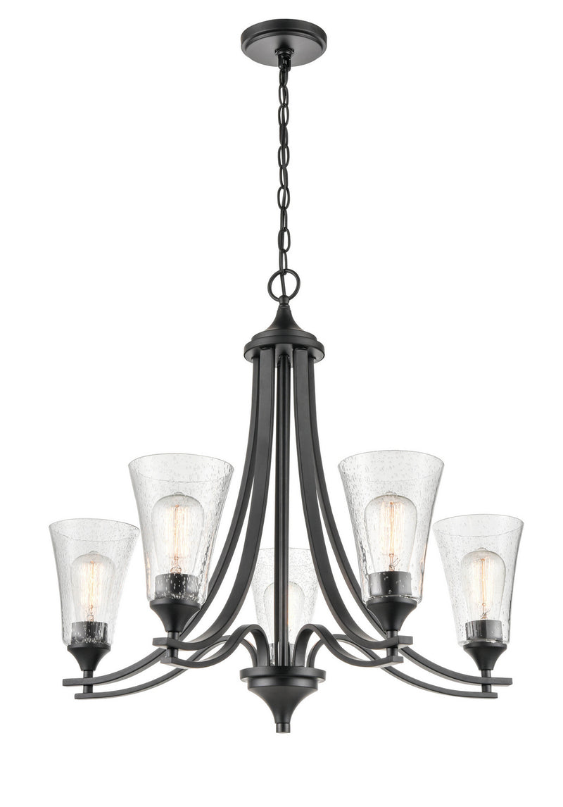 Millennium 1465-MB Five Light Chandelier, Matte Black