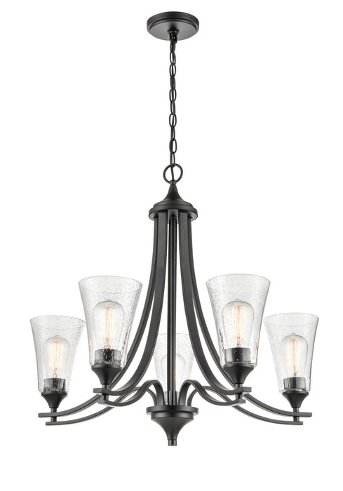Millennium 1465-MB Five Light Chandelier, Matte Black