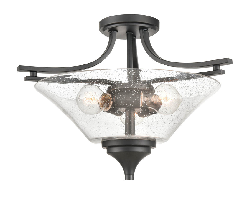 Millennium 1483-MB Three Light Semi-Flush Mount, Matte Black