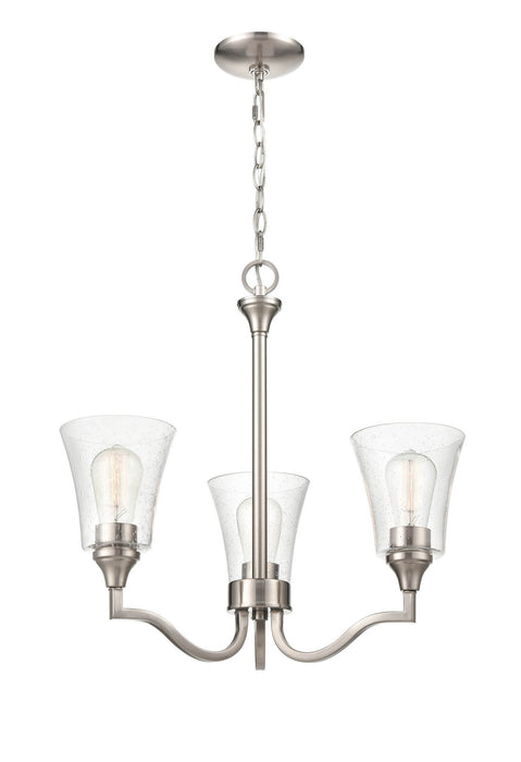 Millennium 2113-BN Three Light Chandelier, Brushed Nickel