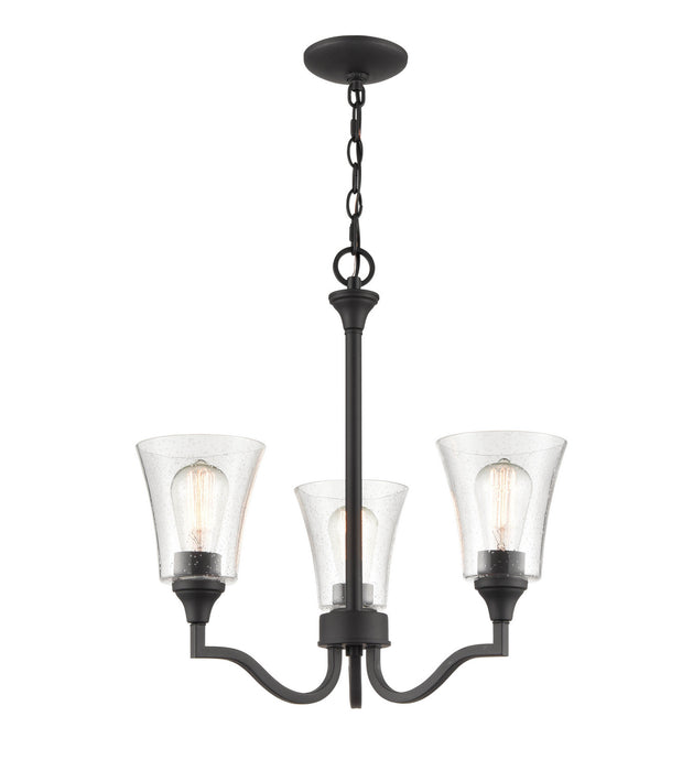 Millennium 2113-MB Three Light Chandelier, Matte Black
