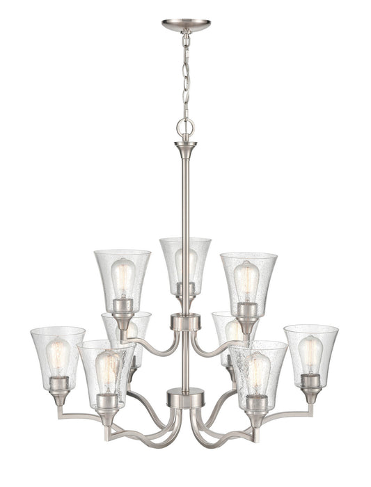 Millennium 2119-BN Nine Light Chandelier, Brushed Nickel