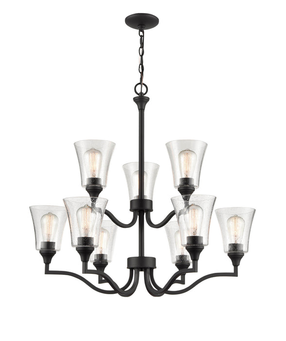 Millennium 2119-MB Nine Light Chandelier, Matte Black