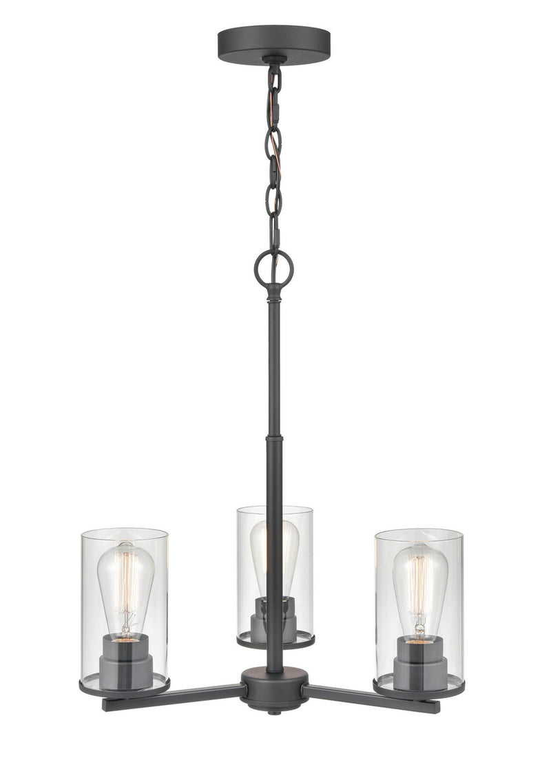 Millennium 2713-MB Three Light Chandelier, Matte Black