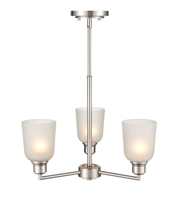 Millennium 2813-BN Three Light Chandelier, Brushed Nickel