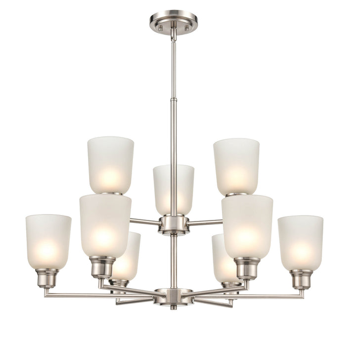 Millennium 2819-BN Nine Light Chandelier, Brushed Nickel
