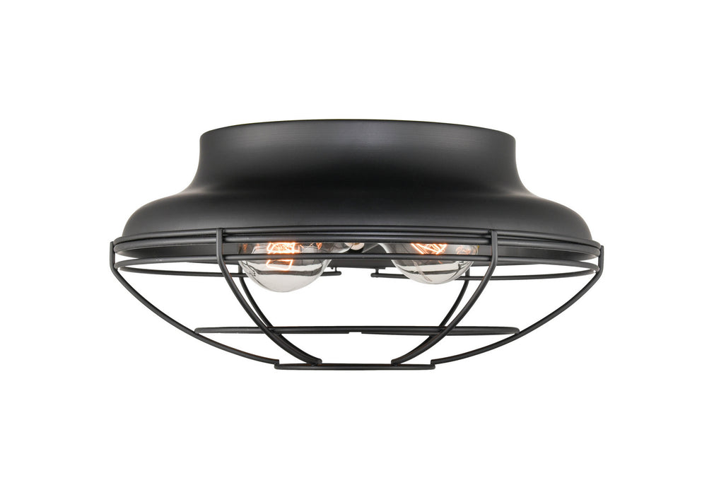 Millennium 5382-MB Two Light Flush Mount, Matte Black