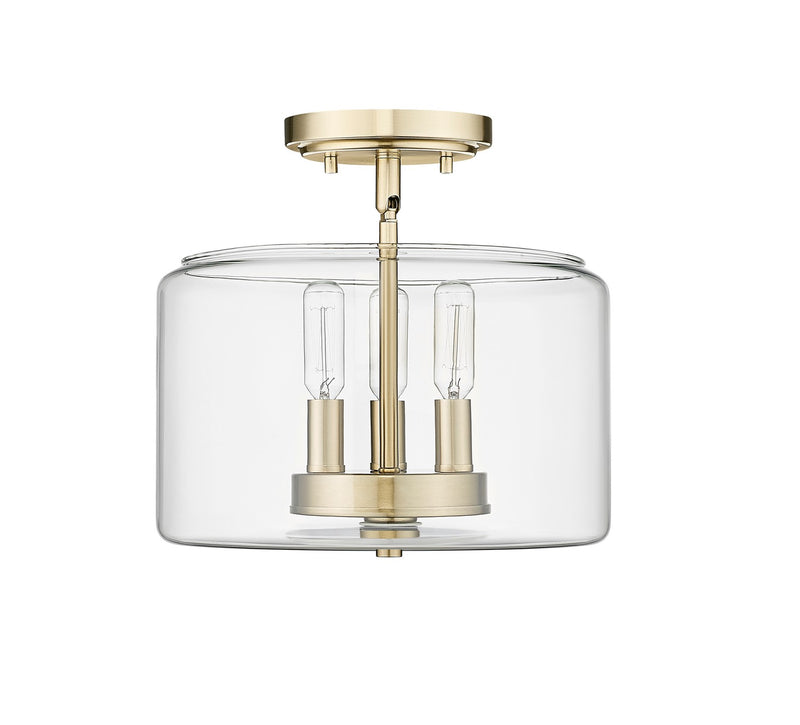Millennium 46923-MG Three Light Semi-Flush Mount, Modern Gold