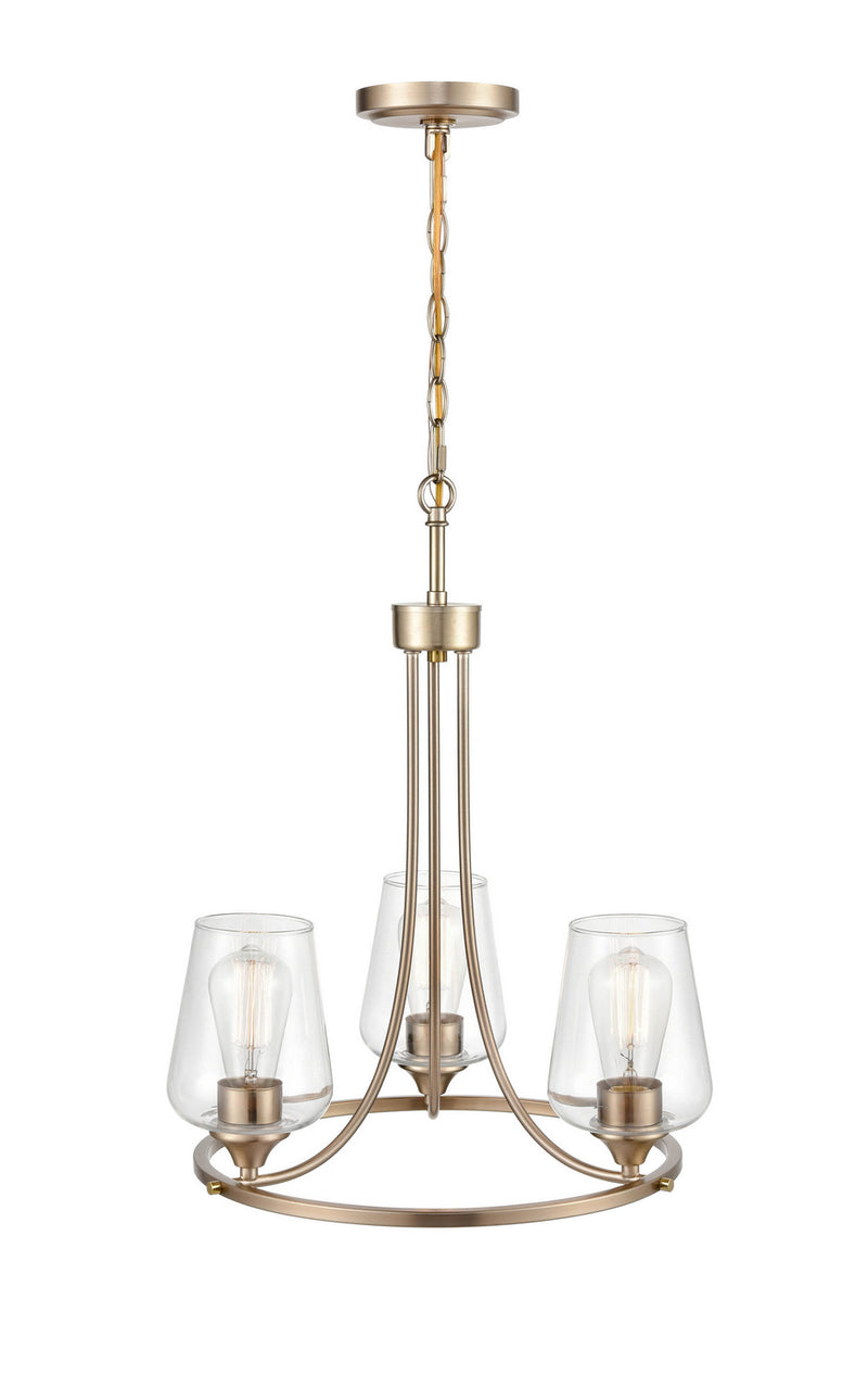Millennium 9723-MG Three Light Chandelier, Modern Gold