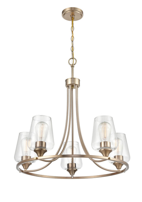 Millennium 9725-MG Five Light Chandelier, Modern Gold