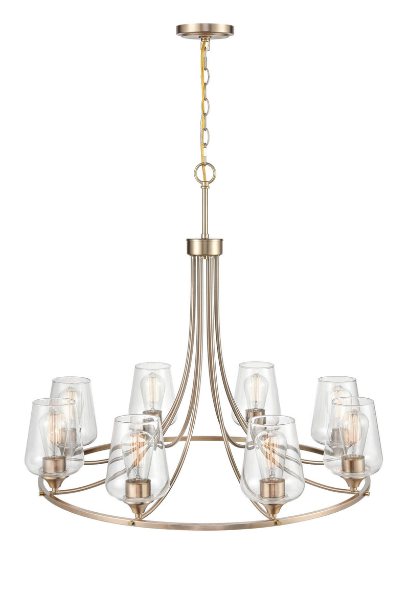 Millennium 9728-MG Eight Light Chandelier, Modern Gold