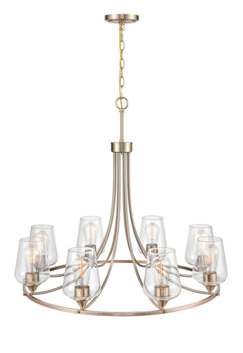 Millennium 9728-MG Eight Light Chandelier, Modern Gold
