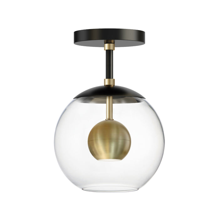 ET2 E25150-BKNAB LED Flush Mount, Black / Natural Aged Brass