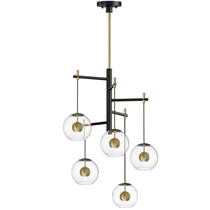 ET2 E25158-BKNAB LED Pendant, Black / Natural Aged Brass