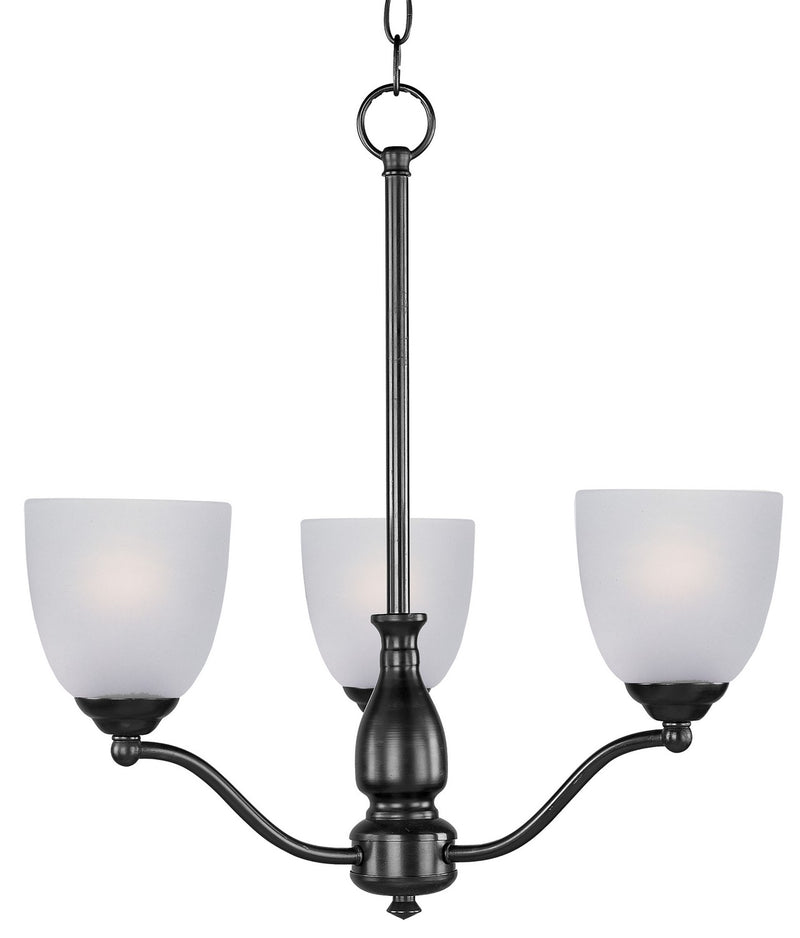 Maxim 10064FTBK Three Light Chandelier, Black