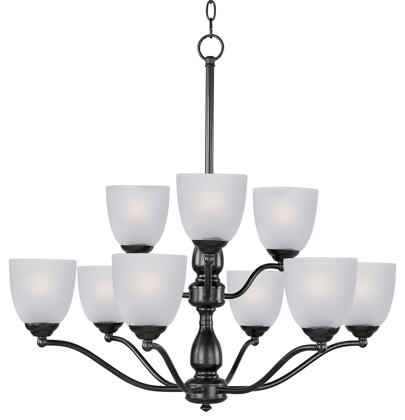 Maxim 10066FTBK Nine Light Chandelier, Black